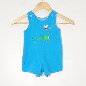 Mulberry St. Baby Toddler Jumper Blu Embroidered Reversible Gingham 18 Months